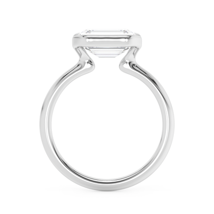 Emerald Solitaire Lab Grown Diamond Engagement Ring