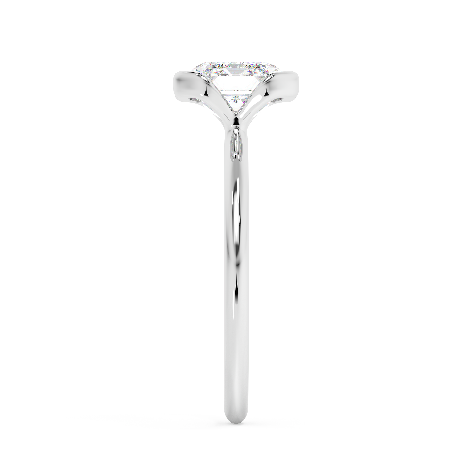 Emerald Solitaire Lab Grown Diamond Engagement Ring