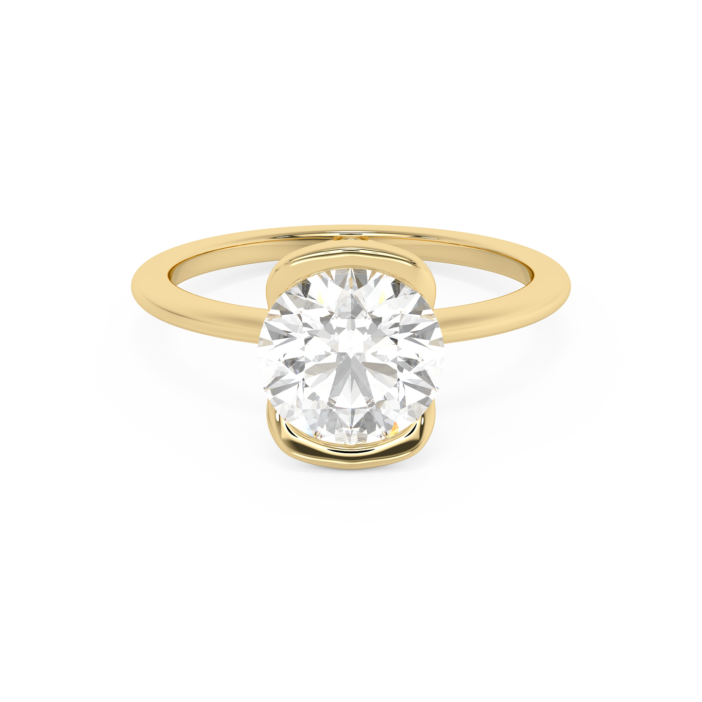 Emerald Solitaire Lab Grown Diamond Engagement Ring