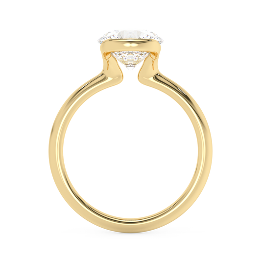 Emerald Solitaire Lab Grown Diamond Engagement Ring