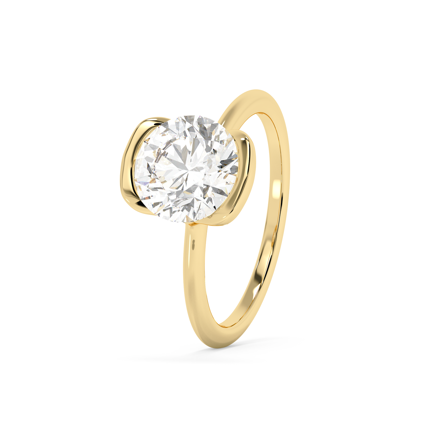Emerald Solitaire Lab Grown Diamond Engagement Ring