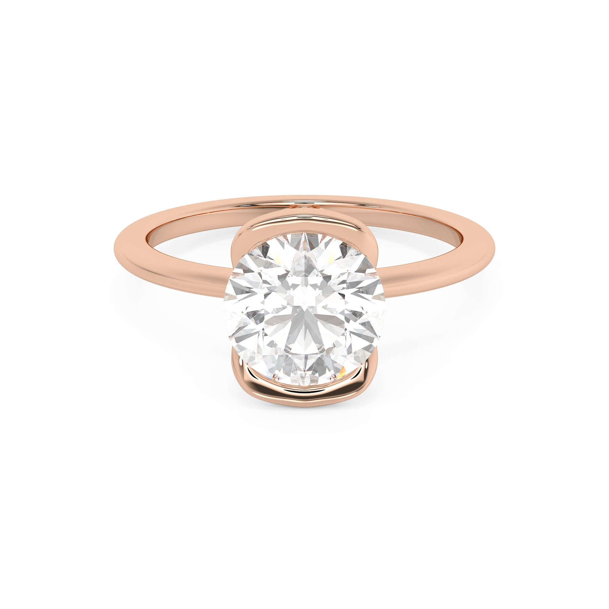 Emerald Solitaire Lab Grown Diamond Engagement Ring