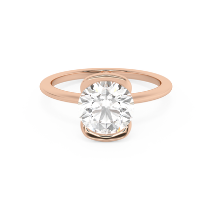 Emerald Solitaire Lab Grown Diamond Engagement Ring