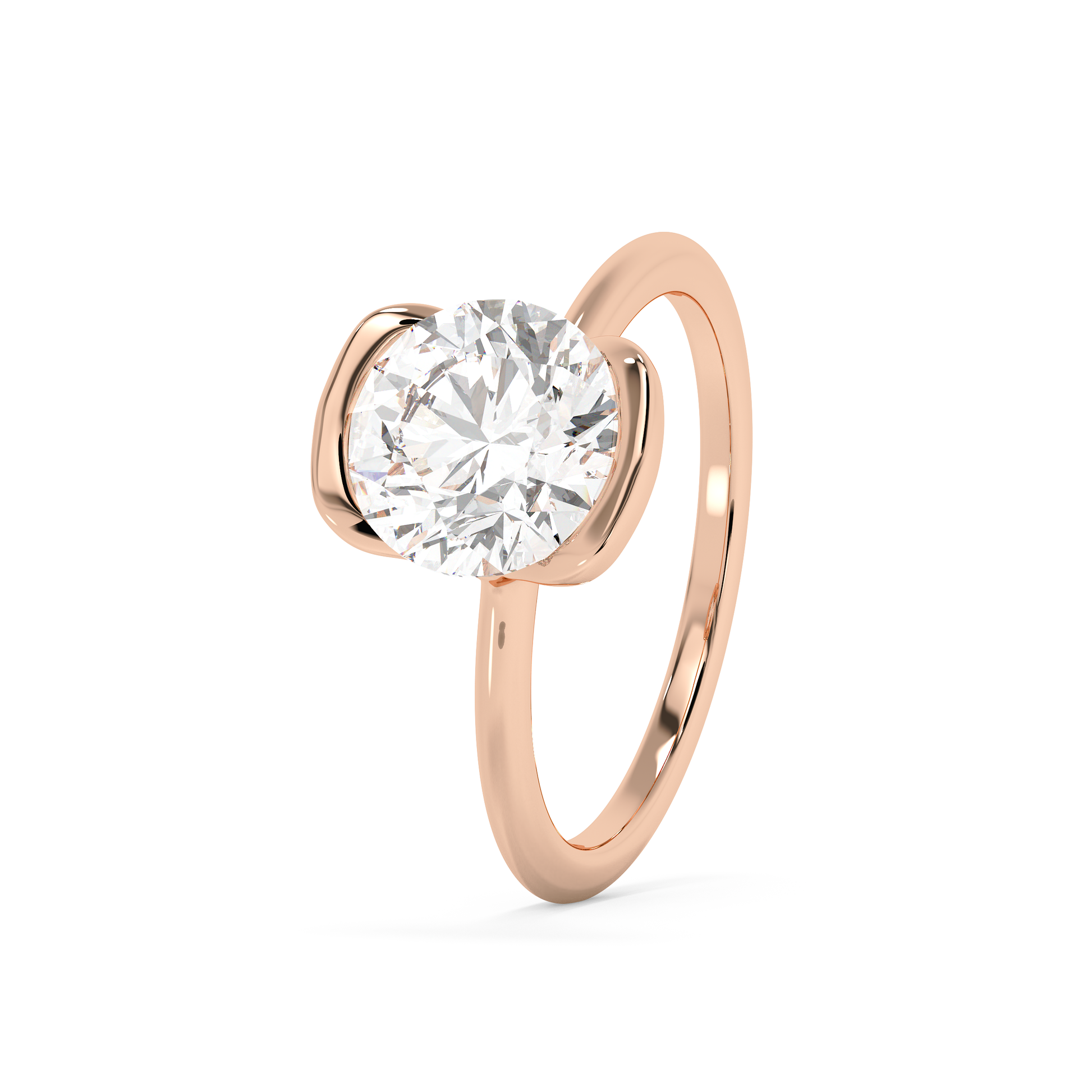 Emerald Solitaire Lab Grown Diamond Engagement Ring