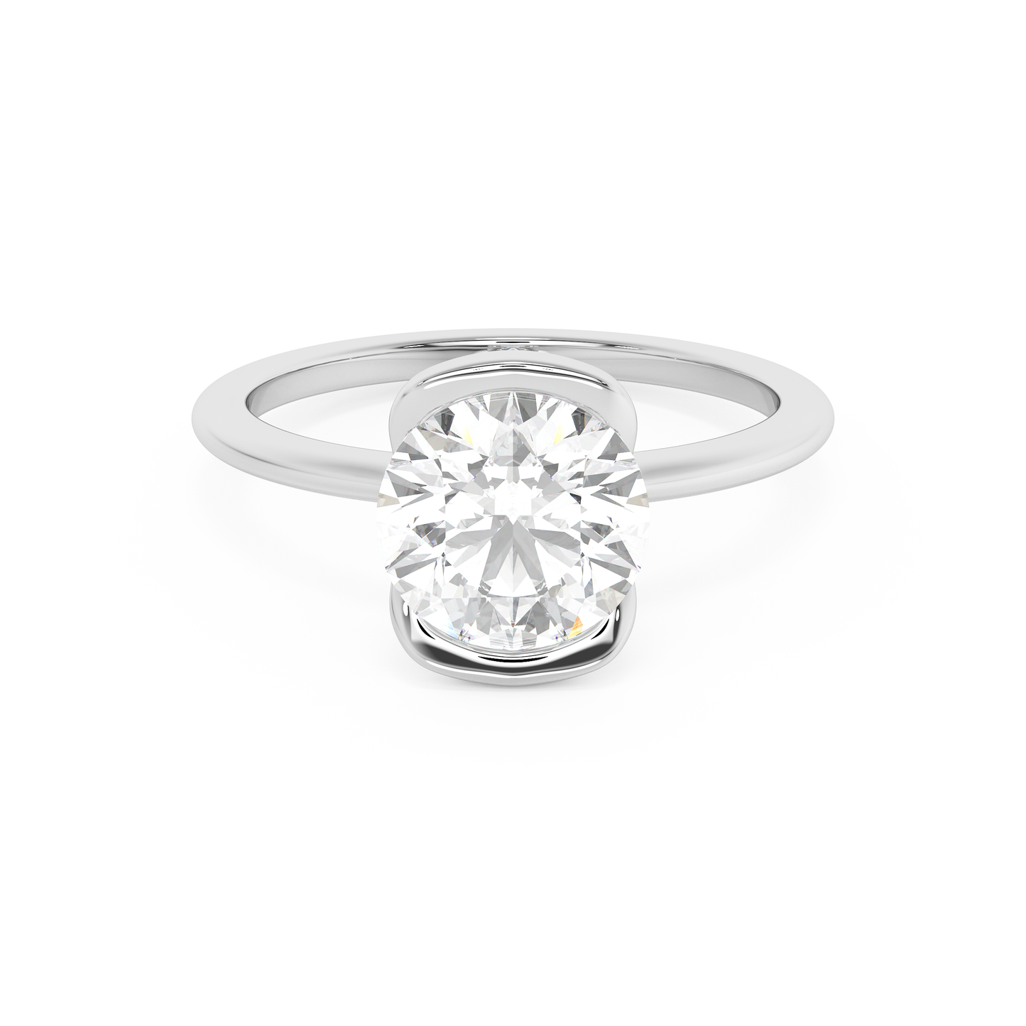 Emerald Solitaire Lab Grown Diamond Engagement Ring