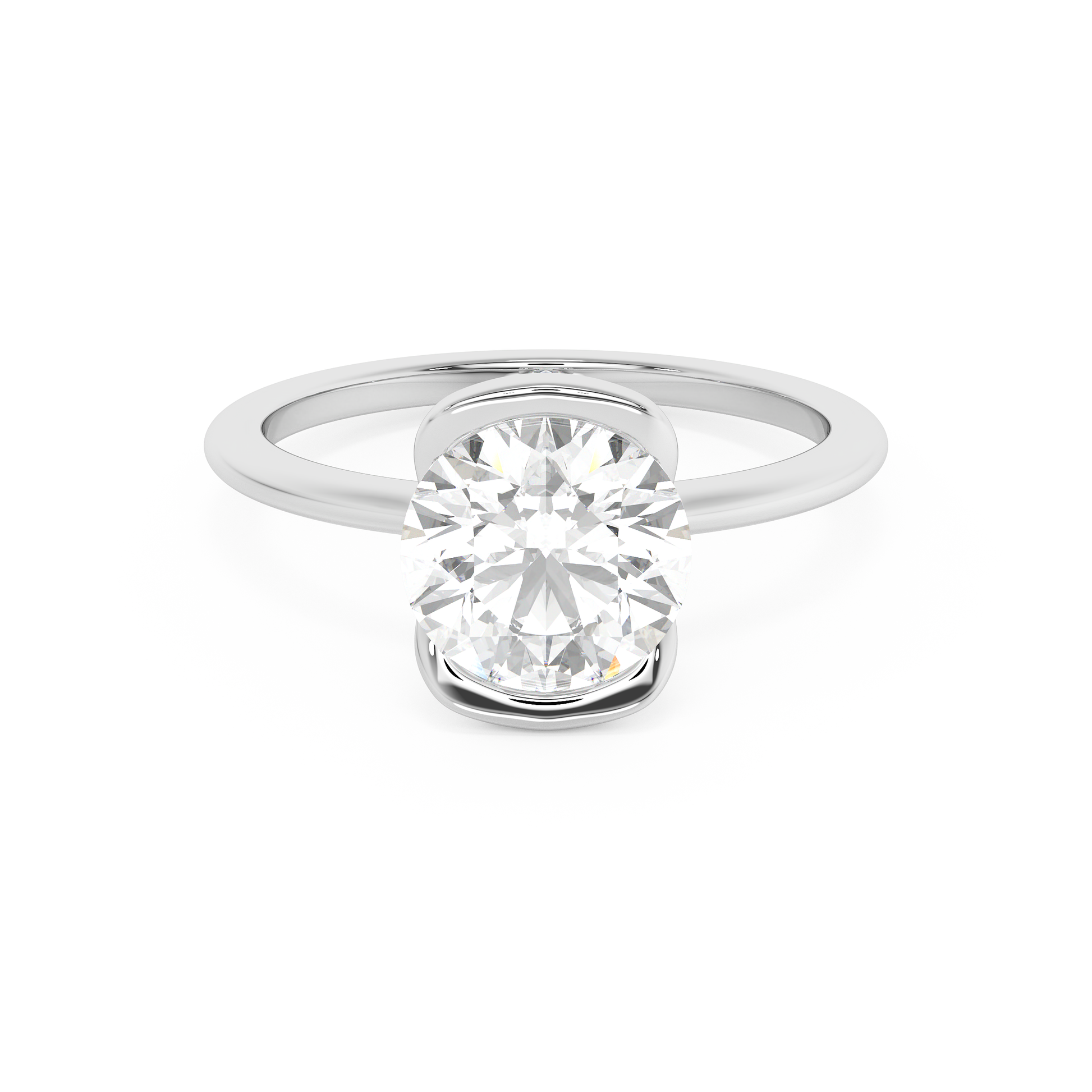 Emerald Solitaire Lab Grown Diamond Engagement Ring