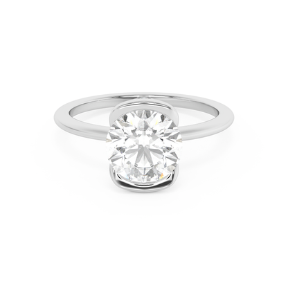 Emerald Solitaire Lab Grown Diamond Engagement Ring