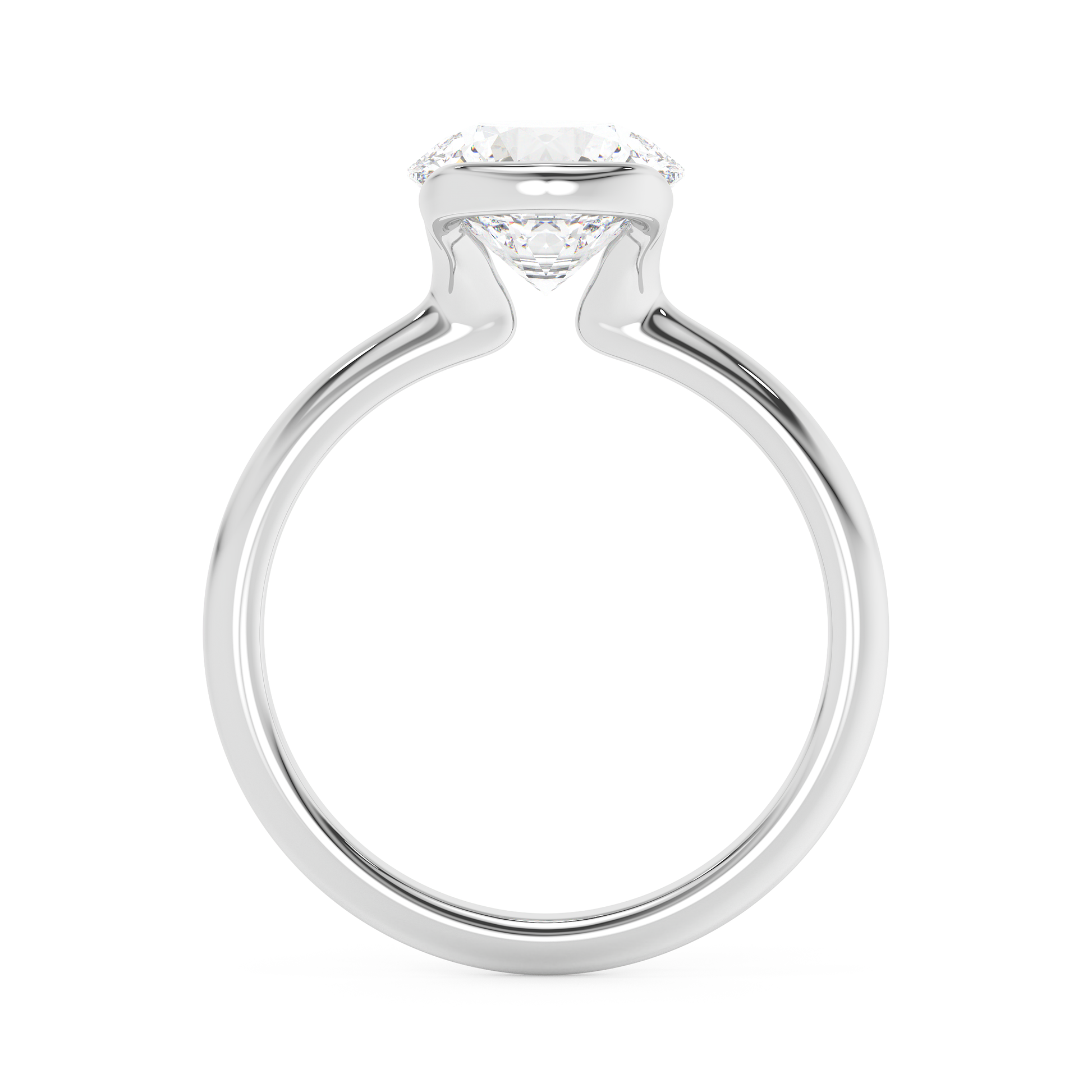 Emerald Solitaire Lab Grown Diamond Engagement Ring