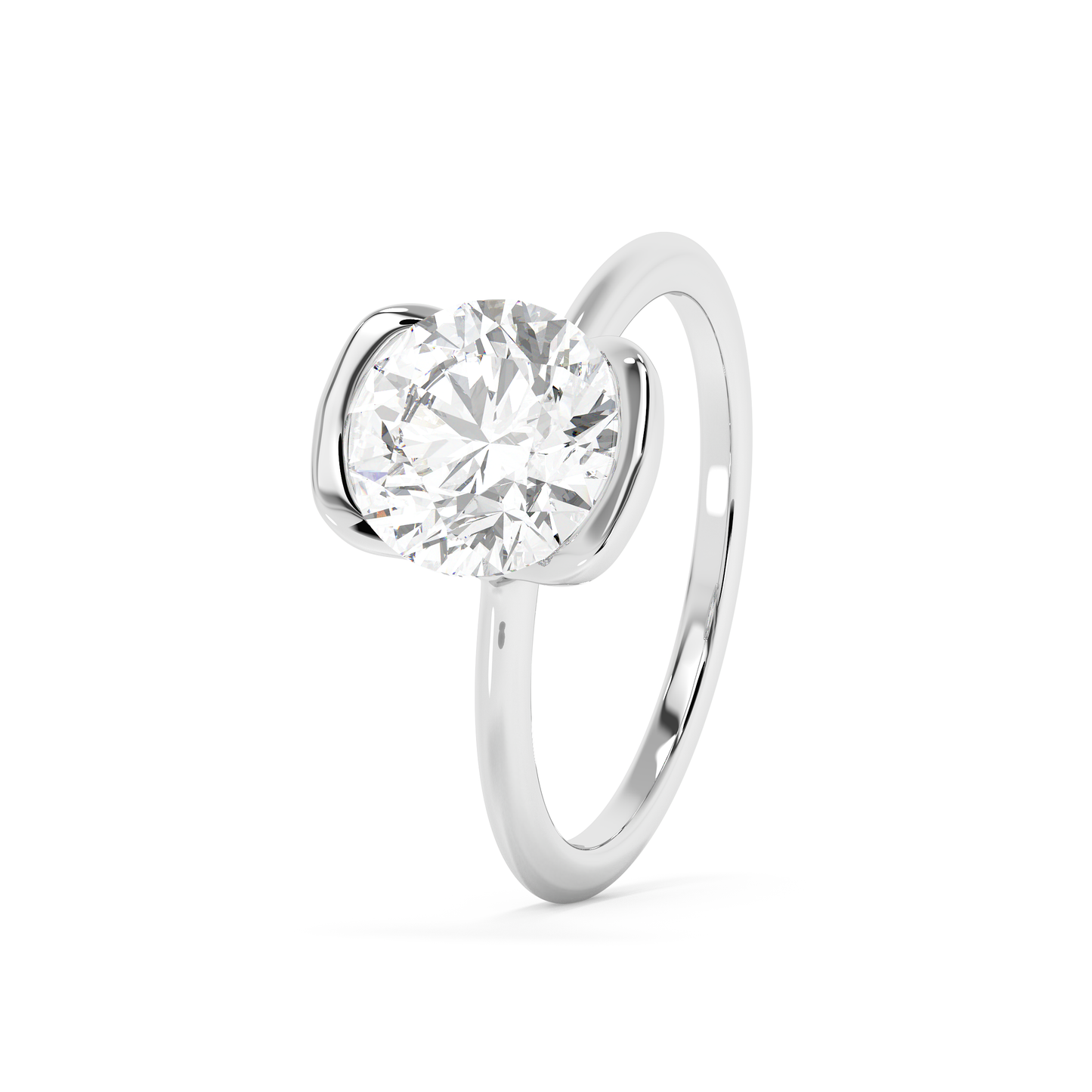 Emerald Solitaire Lab Grown Diamond Engagement Ring