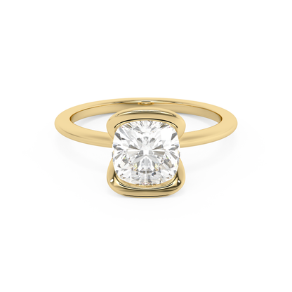 Emerald Solitaire Lab Grown Diamond Engagement Ring