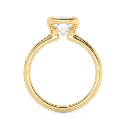 Emerald Solitaire Lab Grown Diamond Engagement Ring