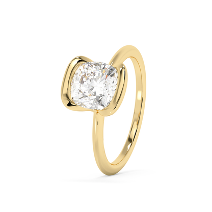 Emerald Solitaire Lab Grown Diamond Engagement Ring