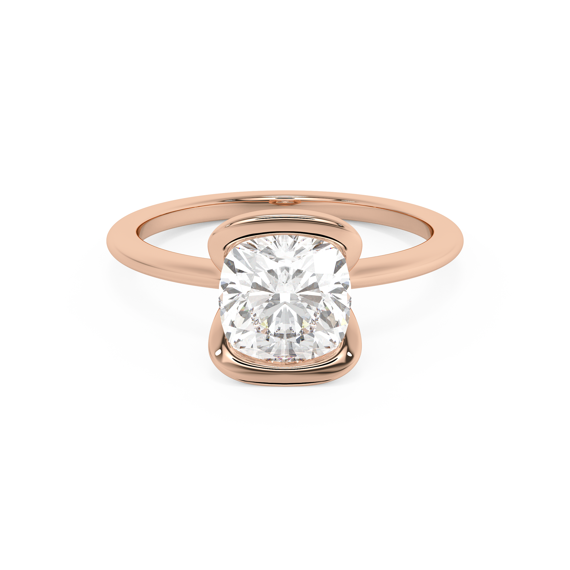 Emerald Solitaire Lab Grown Diamond Engagement Ring