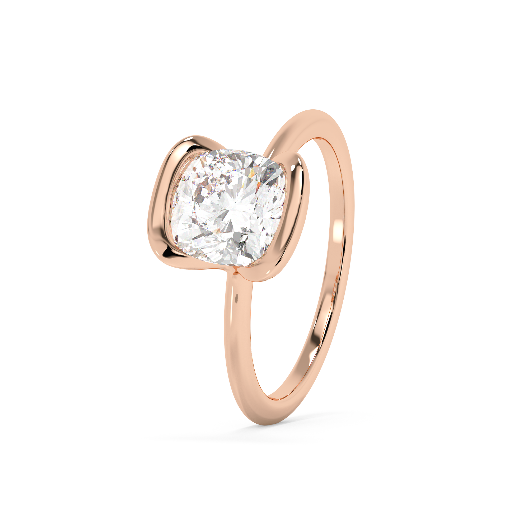 Emerald Solitaire Lab Grown Diamond Engagement Ring