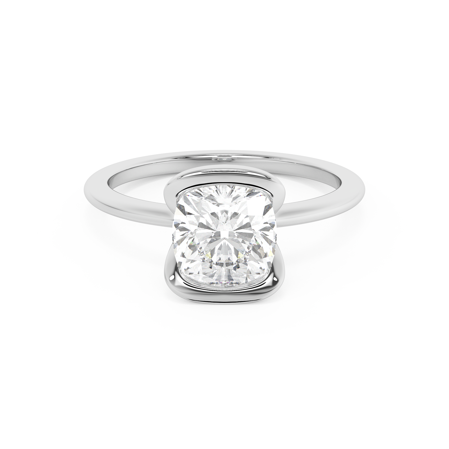 Emerald Solitaire Lab Grown Diamond Engagement Ring