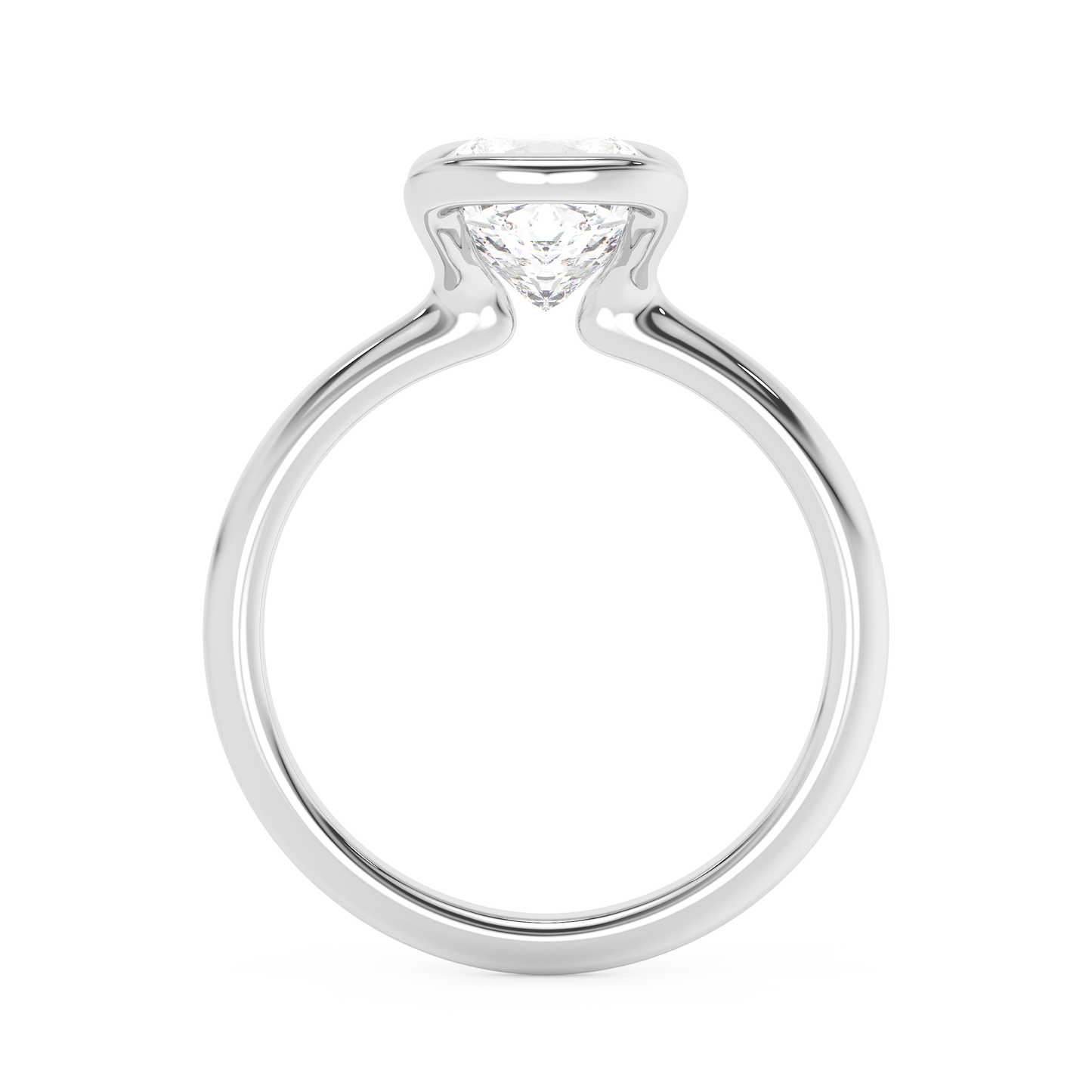 Emerald Solitaire Lab Grown Diamond Engagement Ring