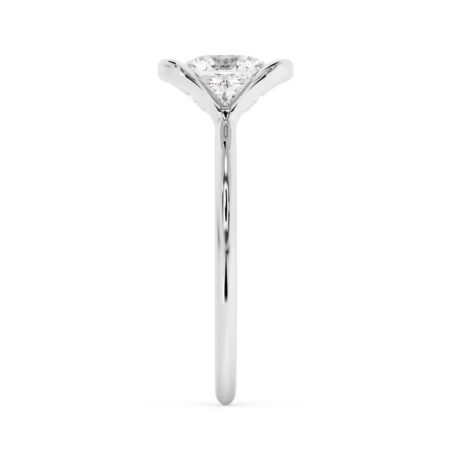Emerald Solitaire Lab Grown Diamond Engagement Ring