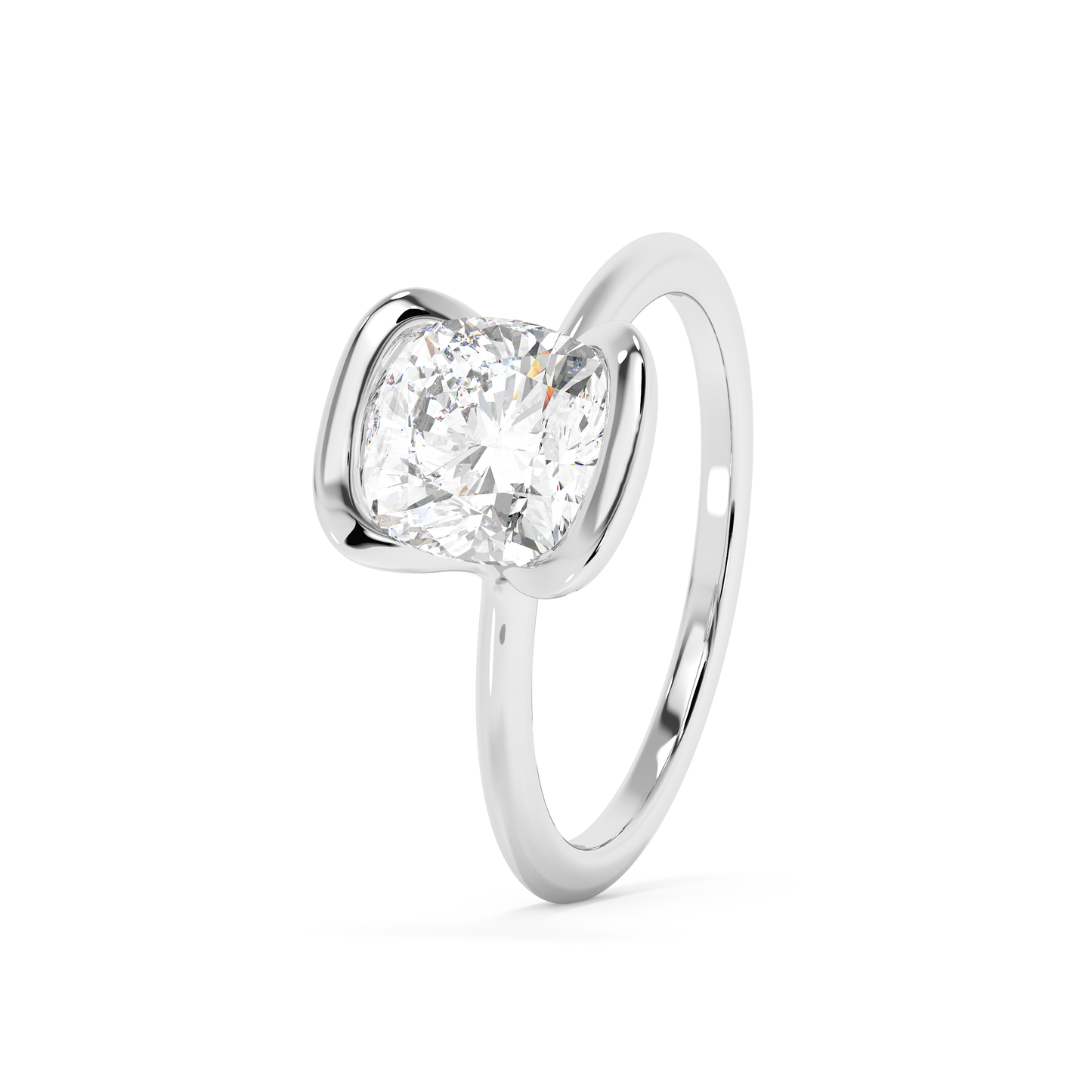 Emerald Solitaire Lab Grown Diamond Engagement Ring