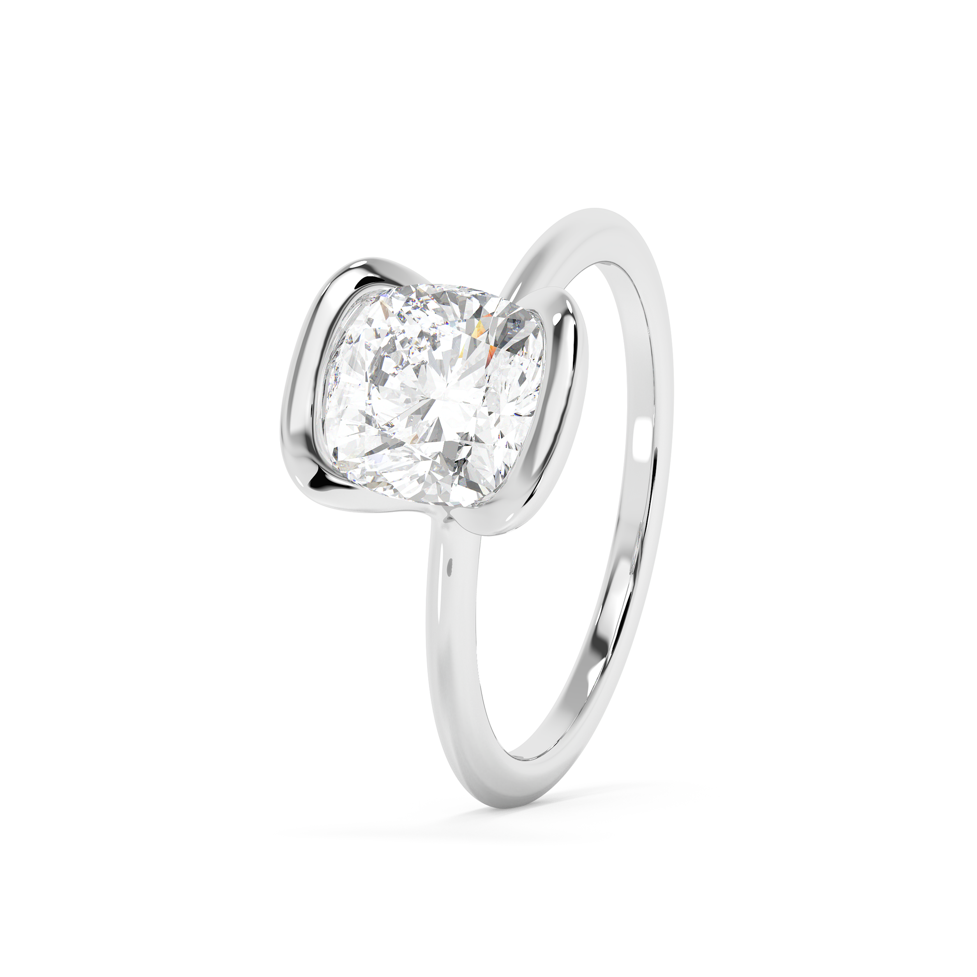 Emerald Solitaire Lab Grown Diamond Engagement Ring