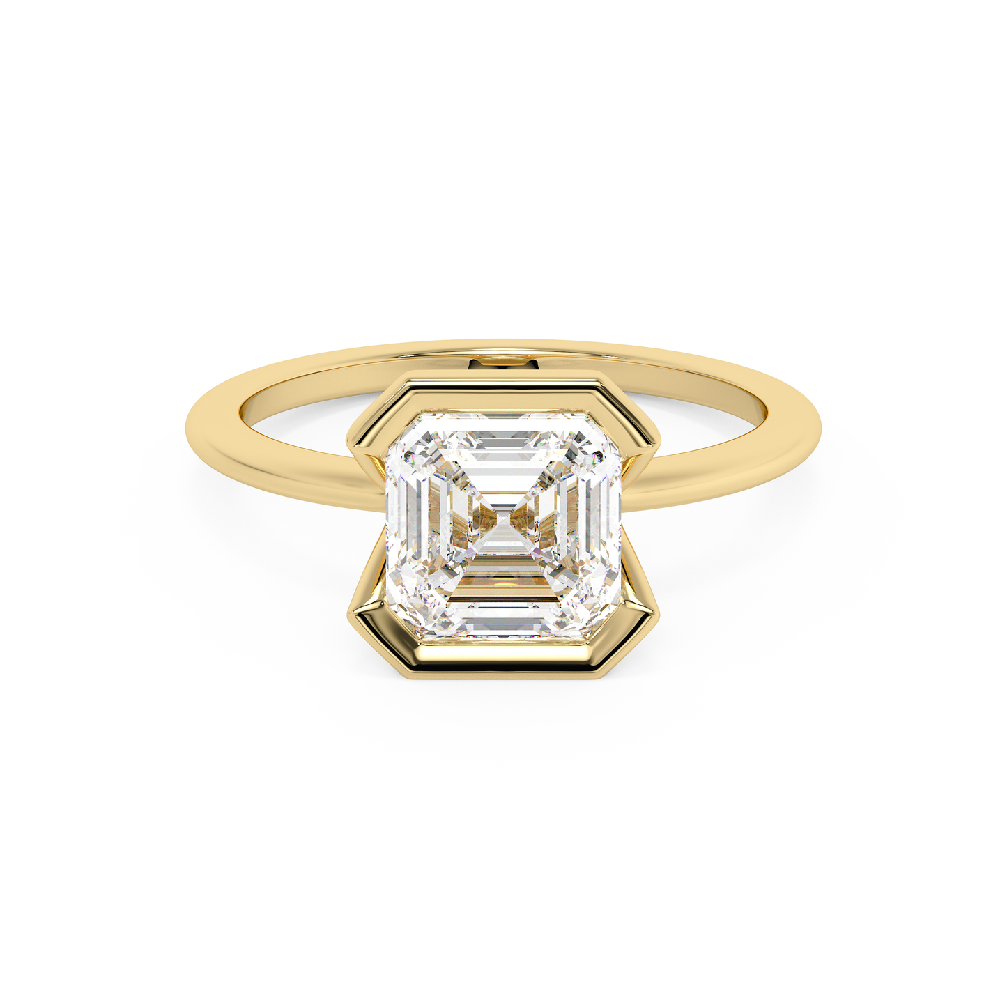 Emerald Solitaire Lab Grown Diamond Engagement Ring