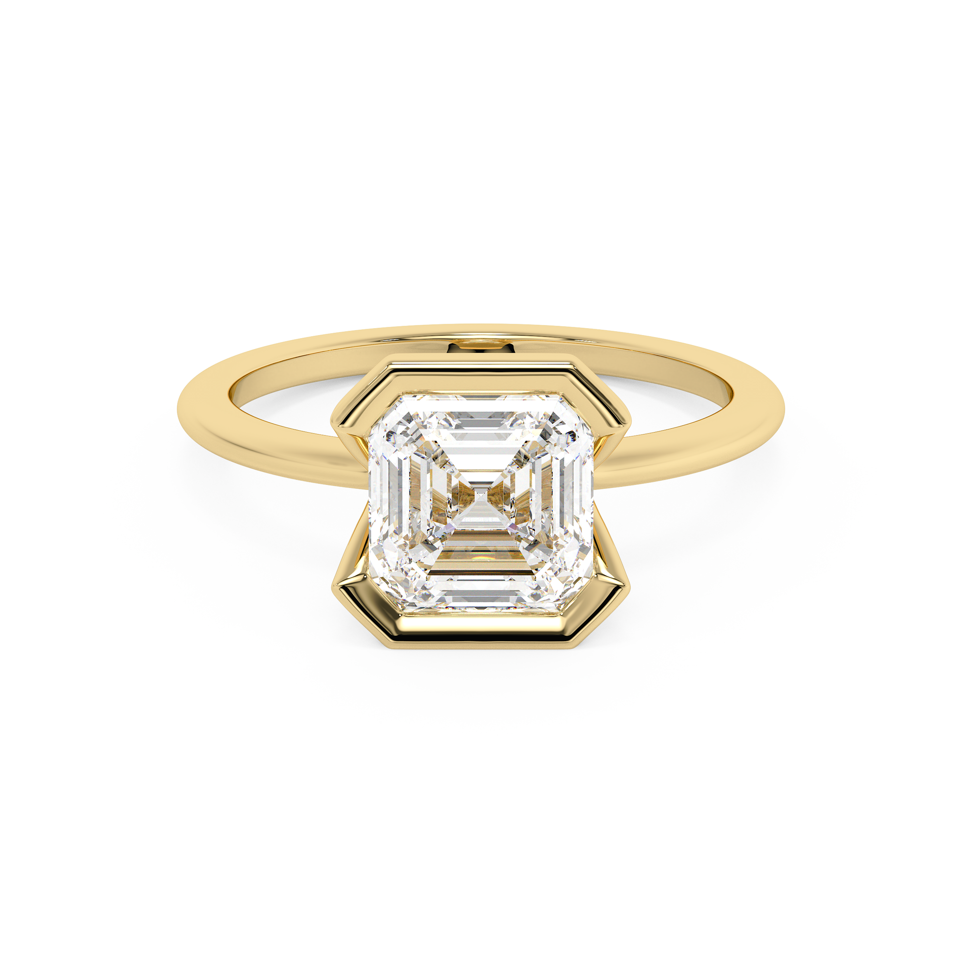 Emerald Solitaire Lab Grown Diamond Engagement Ring