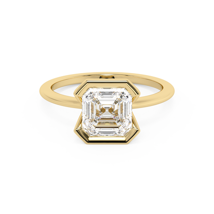 Emerald Solitaire Lab Grown Diamond Engagement Ring