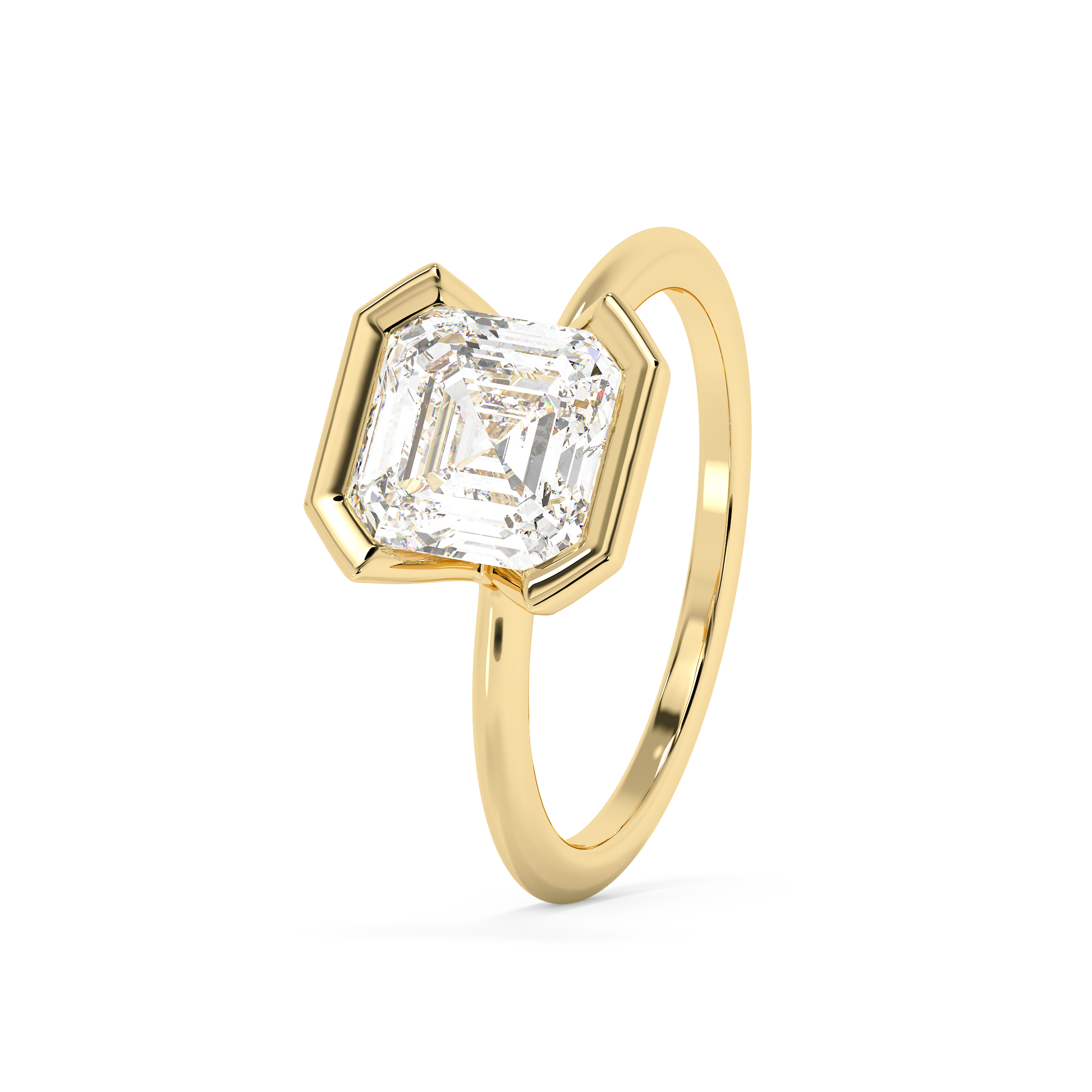 Emerald Solitaire Lab Grown Diamond Engagement Ring