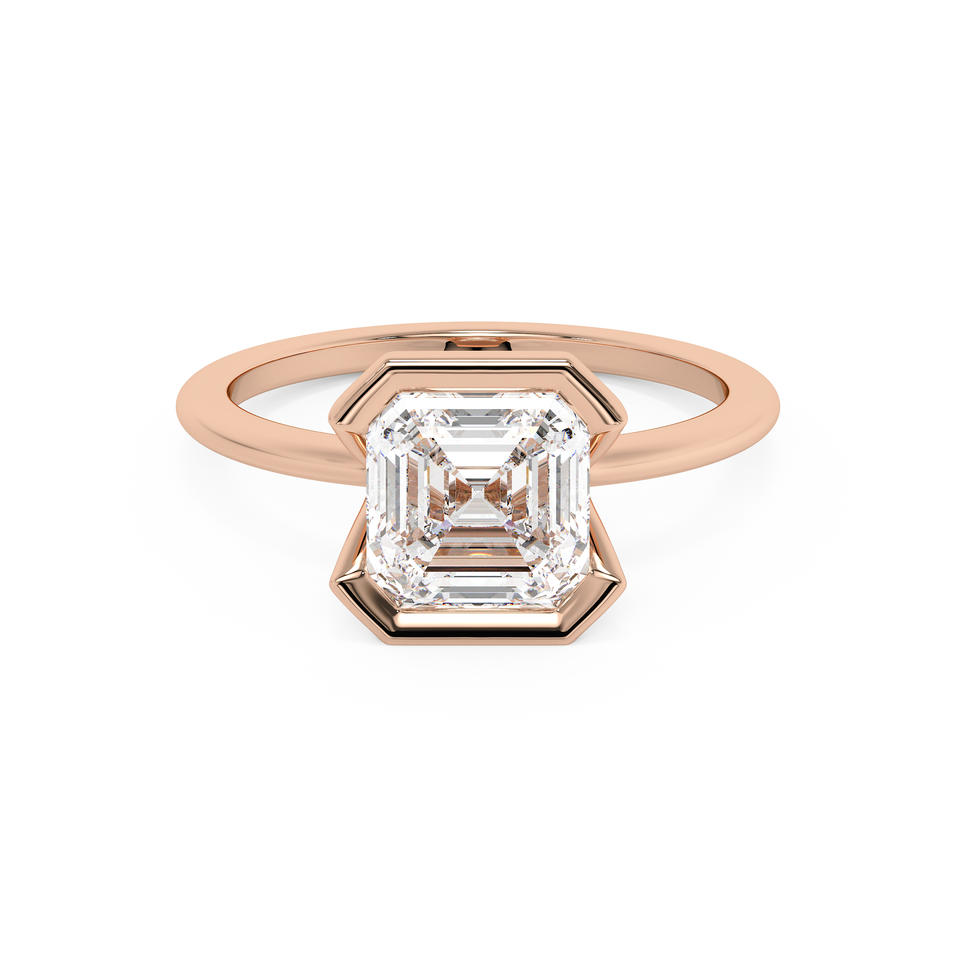 Emerald Solitaire Lab Grown Diamond Engagement Ring