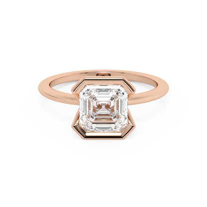 Emerald Solitaire Lab Grown Diamond Engagement Ring