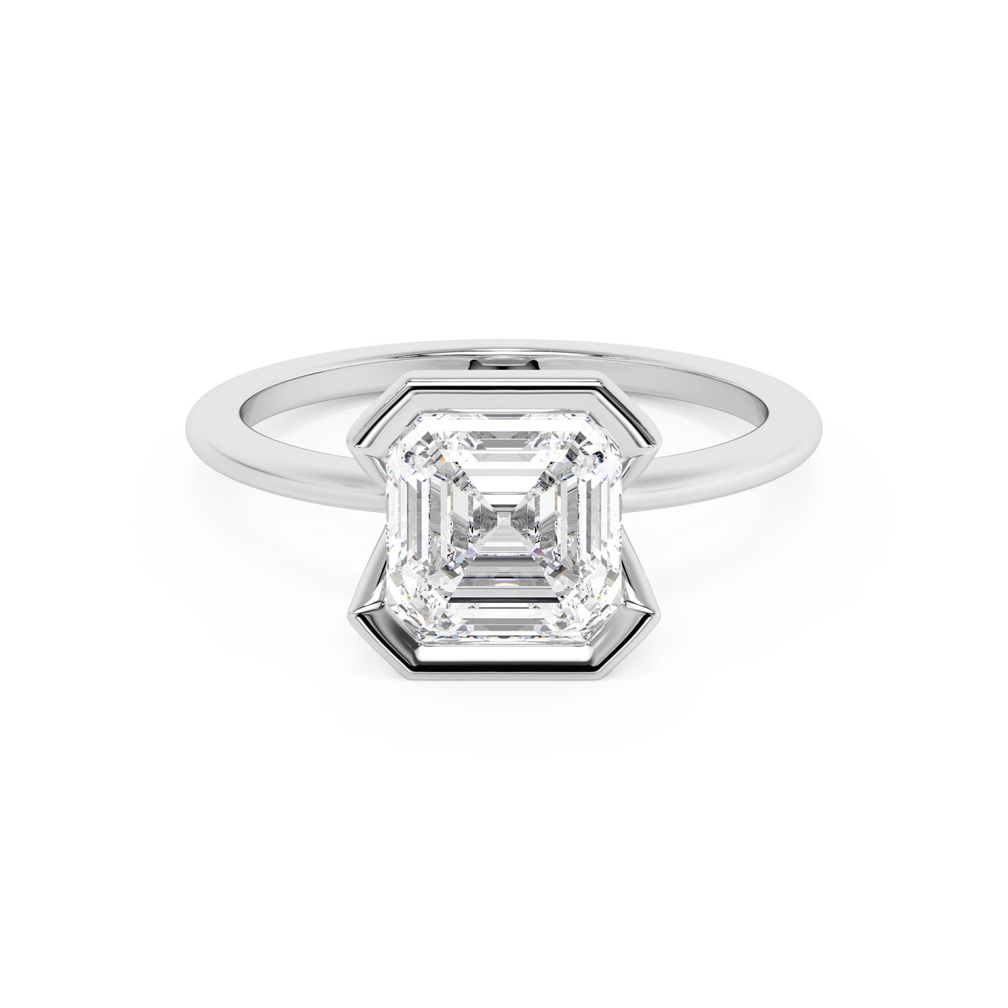 Emerald Solitaire Lab Grown Diamond Engagement Ring