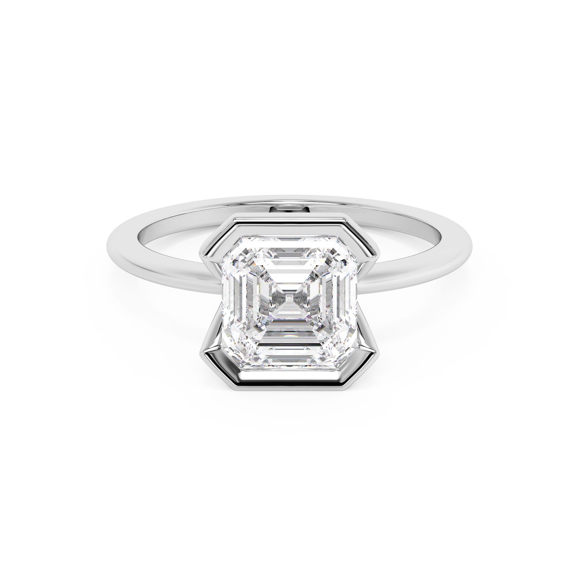 Emerald Solitaire Lab Grown Diamond Engagement Ring