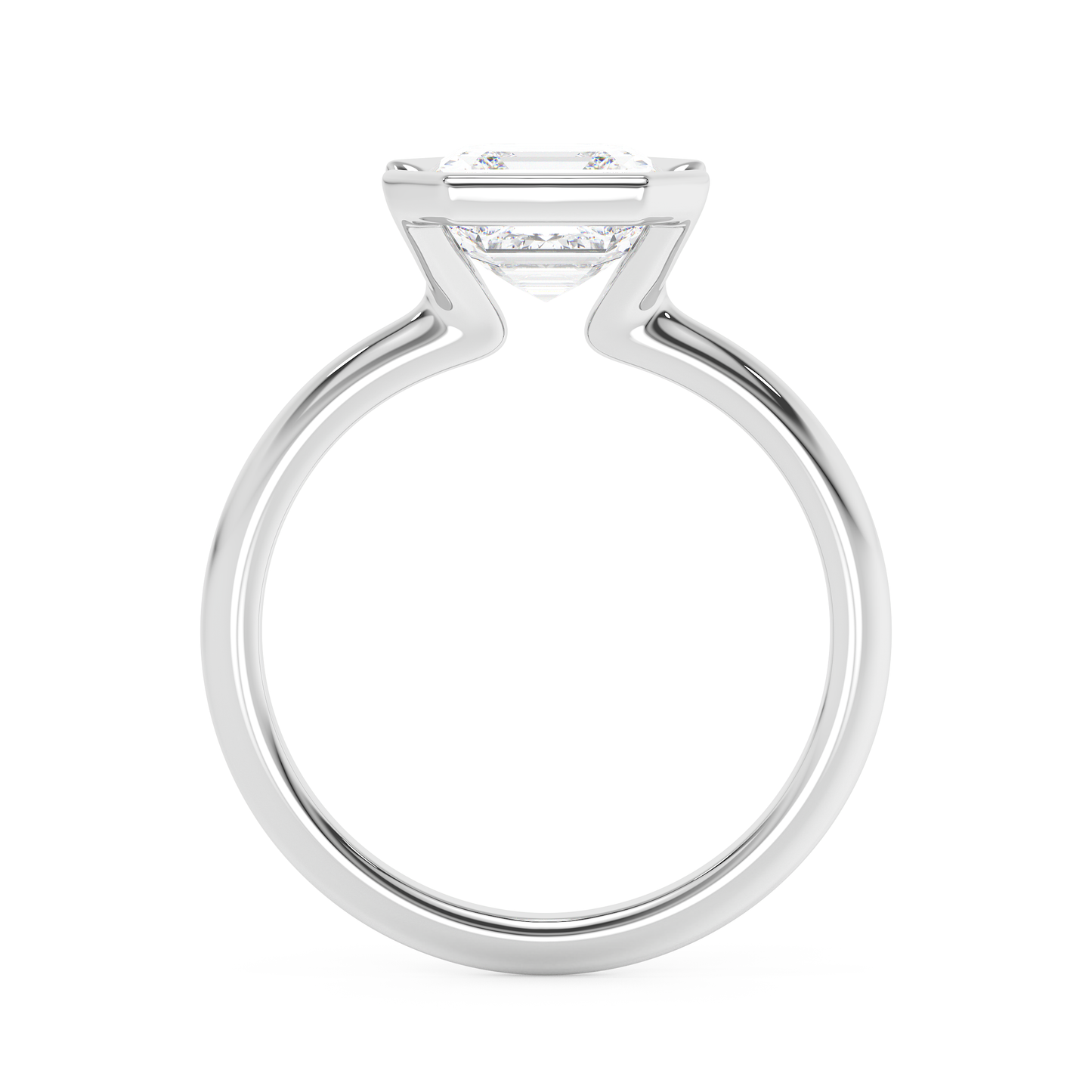 Emerald Solitaire Lab Grown Diamond Engagement Ring