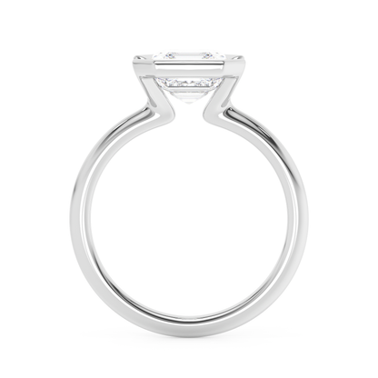 Emerald Solitaire Lab Grown Diamond Engagement Ring