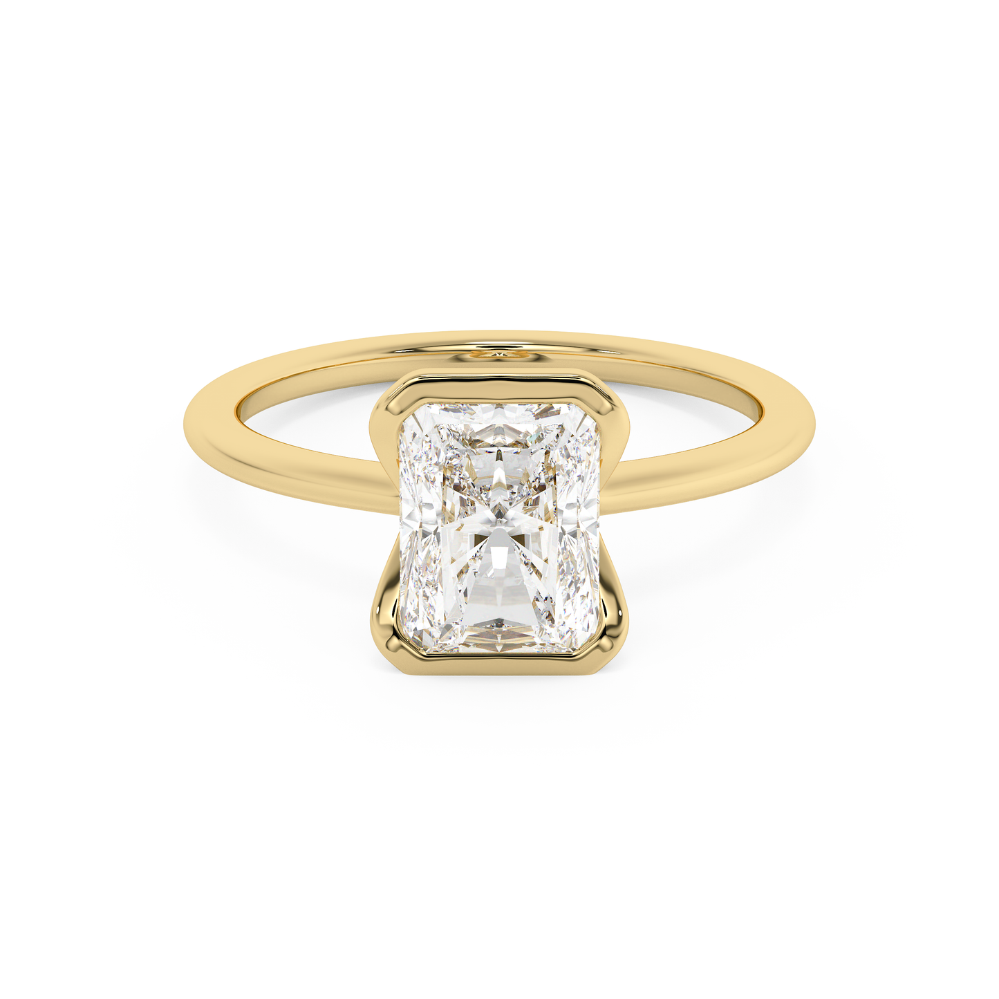 Emerald Solitaire Lab Grown Diamond Engagement Ring