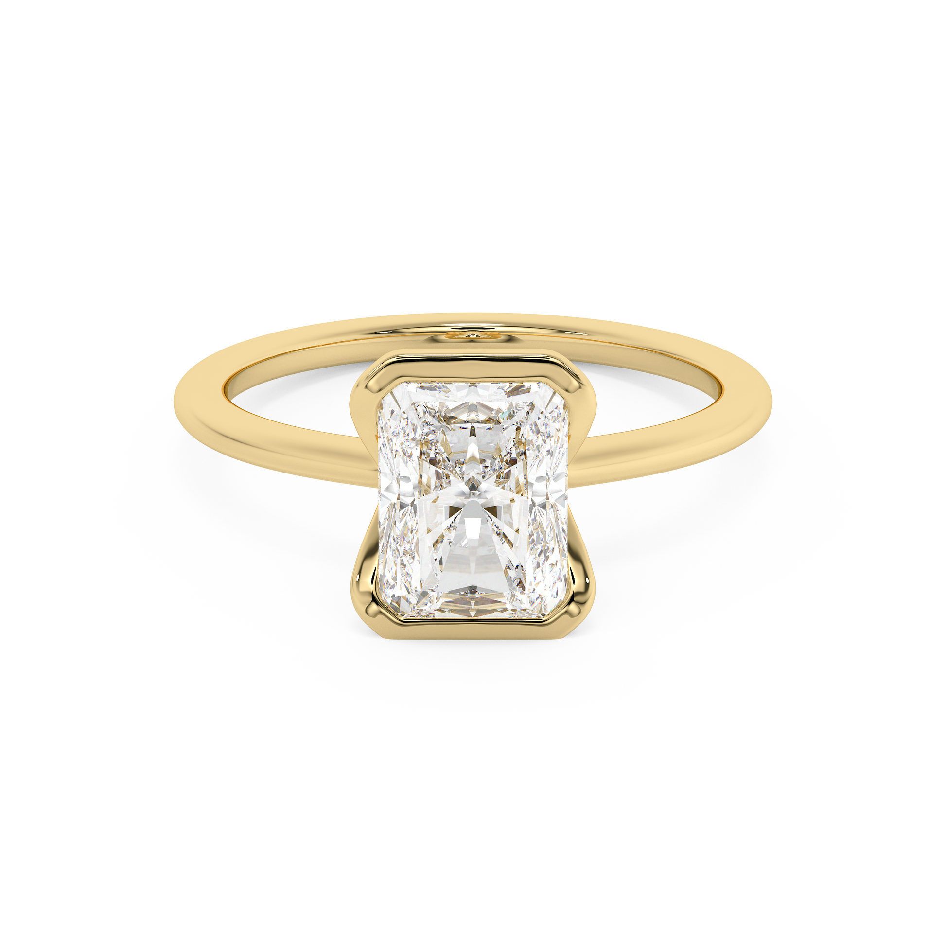 Emerald Solitaire Lab Grown Diamond Engagement Ring
