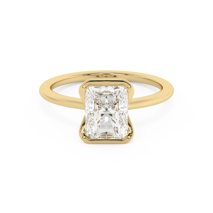 Emerald Solitaire Lab Grown Diamond Engagement Ring