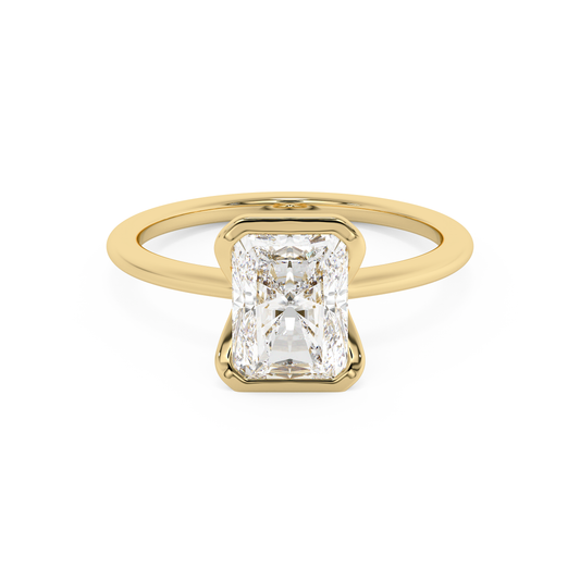 Emerald Solitaire Lab Grown Diamond Engagement Ring