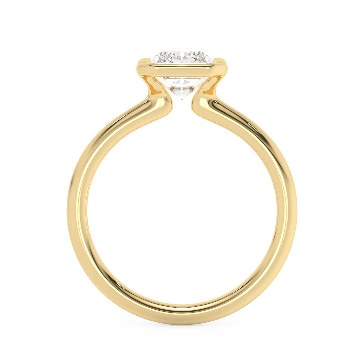 Emerald Solitaire Lab Grown Diamond Engagement Ring