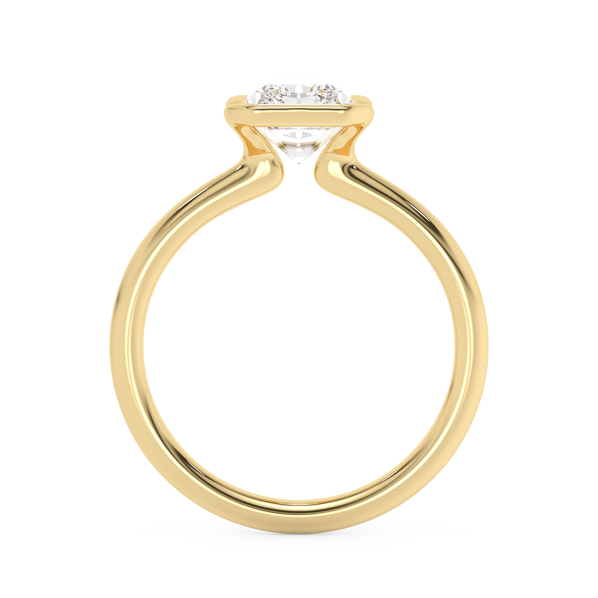 Emerald Solitaire Lab Grown Diamond Engagement Ring