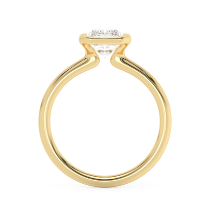 Emerald Solitaire Lab Grown Diamond Engagement Ring