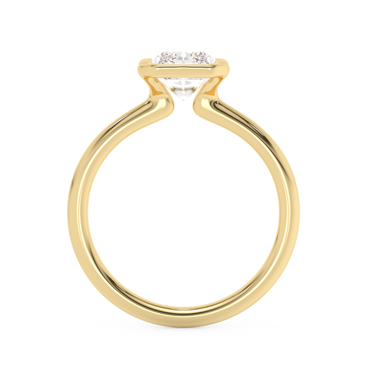 Emerald Solitaire Lab Grown Diamond Engagement Ring