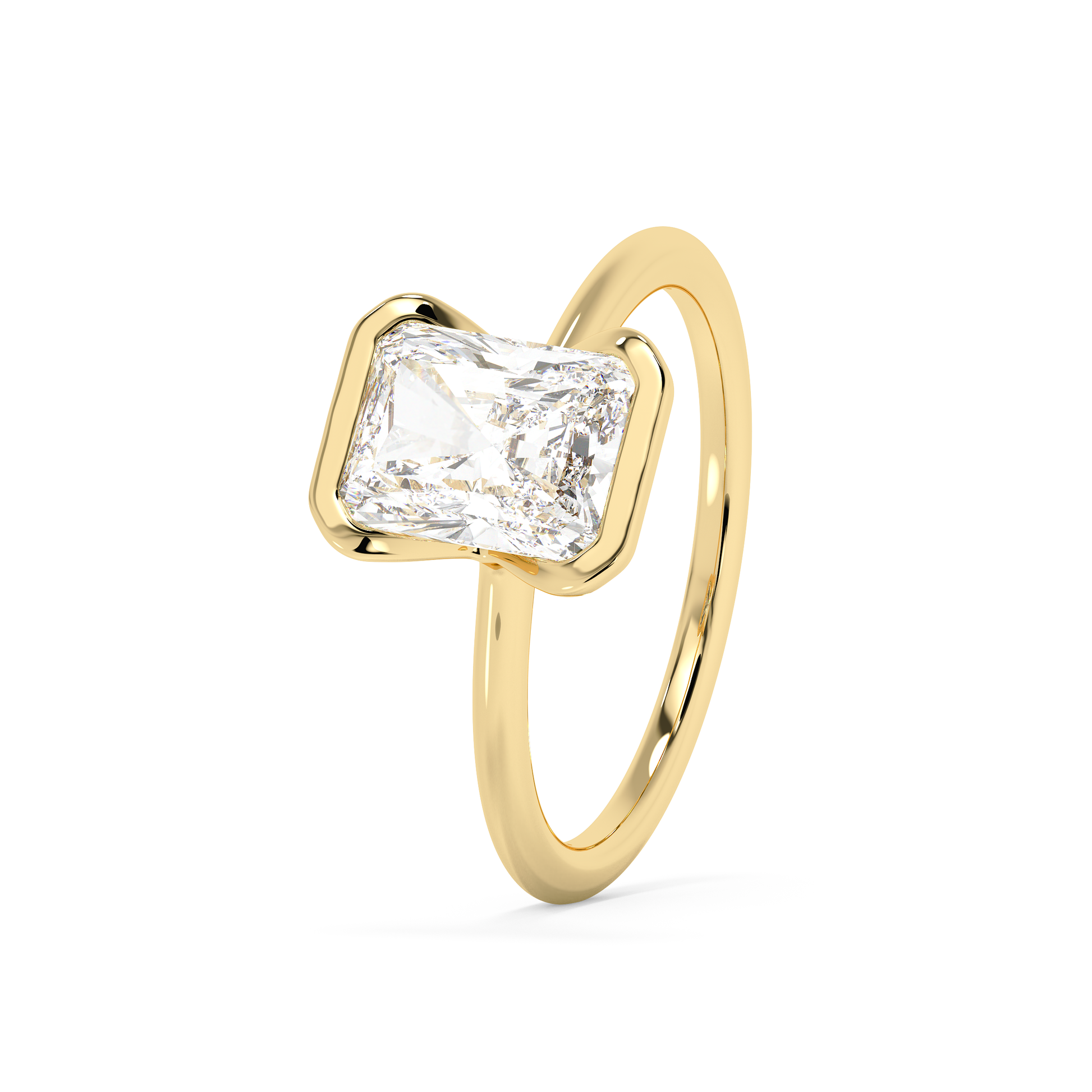 Emerald Solitaire Lab Grown Diamond Engagement Ring