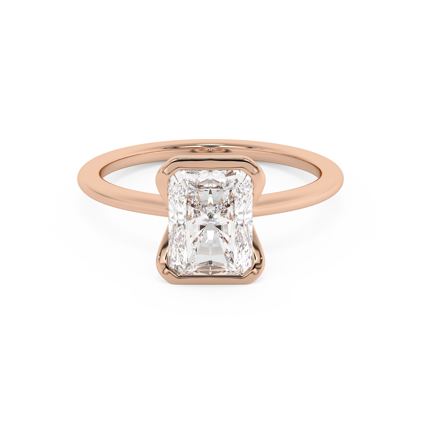 Emerald Solitaire Lab Grown Diamond Engagement Ring