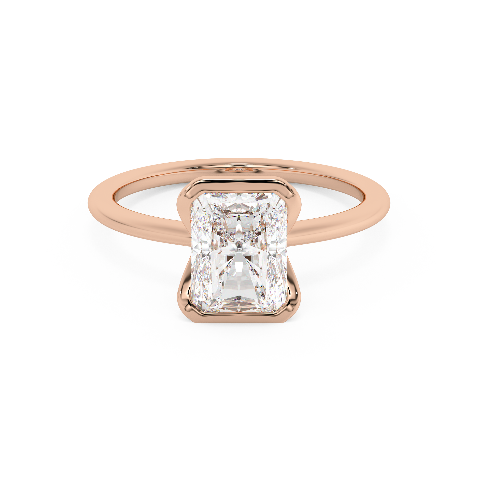 Emerald Solitaire Lab Grown Diamond Engagement Ring