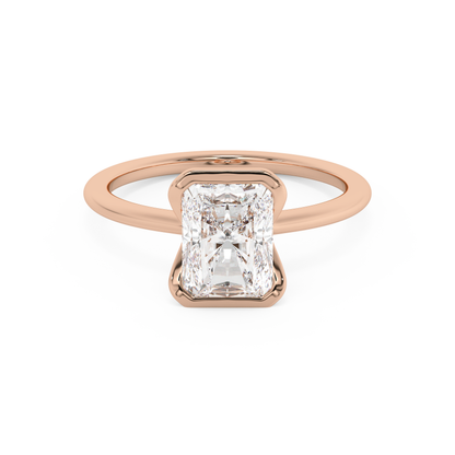 Emerald Solitaire Lab Grown Diamond Engagement Ring