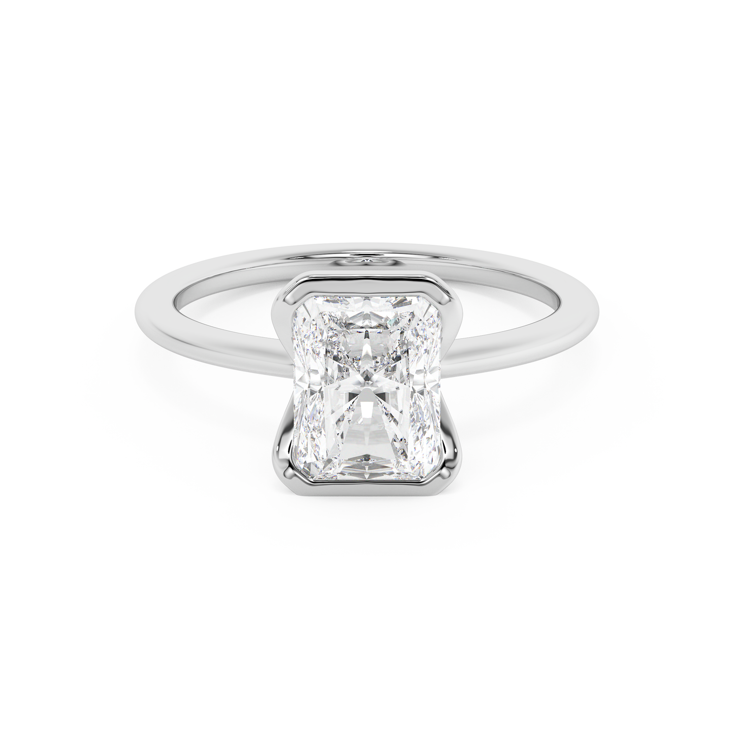 Emerald Solitaire Lab Grown Diamond Engagement Ring