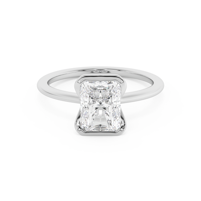 Emerald Solitaire Lab Grown Diamond Engagement Ring