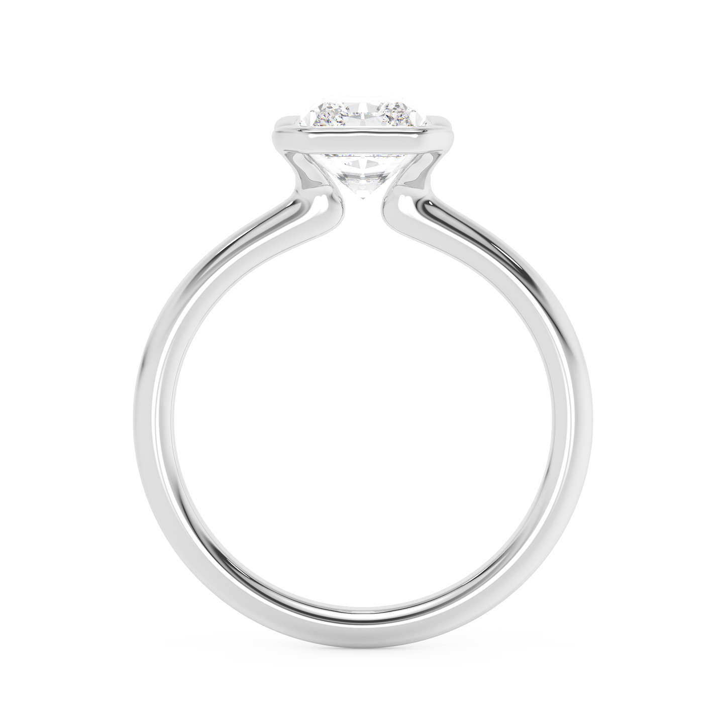 Emerald Solitaire Lab Grown Diamond Engagement Ring