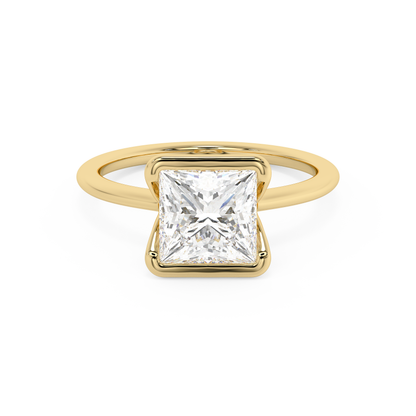 Emerald Solitaire Lab Grown Diamond Engagement Ring