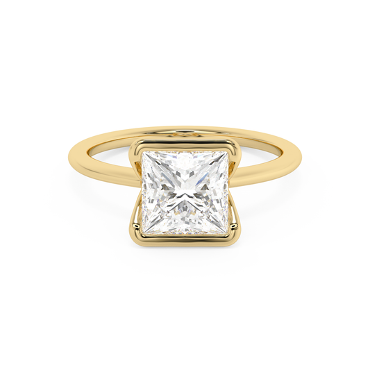Emerald Solitaire Lab Grown Diamond Engagement Ring
